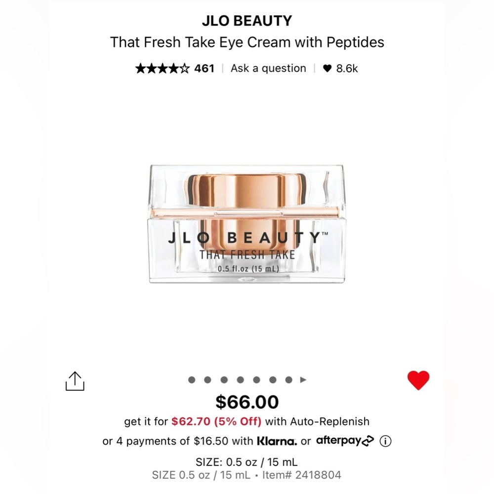 JLO BEAUTY THAT FRESH TAKE EYE CREAM - BRAND NEW! - Picture 1 of 12